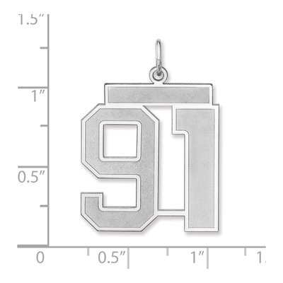 Sterling Silver Number 91 Charm Pendant – view 2