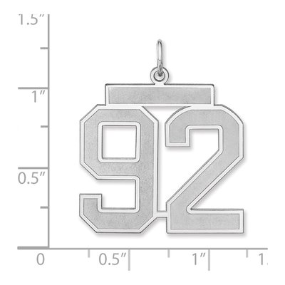 Sterling Silver Number 92 Charm – view 2