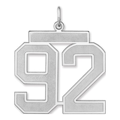 Sterling Silver Number 92 Charm