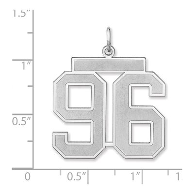 Sterling Silver Number 96 Charm – view 2
