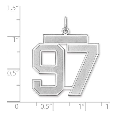 Sterling Silver Number 97 Charm – view 2