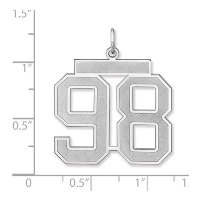 Sterling Silver Number 98 Charm – view 2