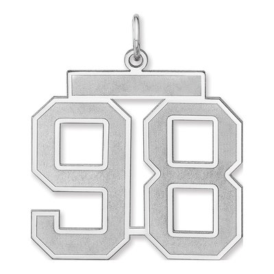 Sterling Silver Number 98 Charm