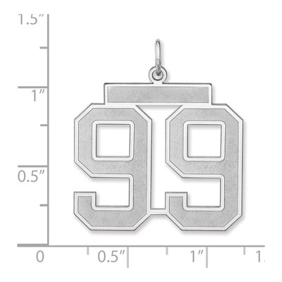 Sterling Silver Number 99 Charm Pendant – view 2