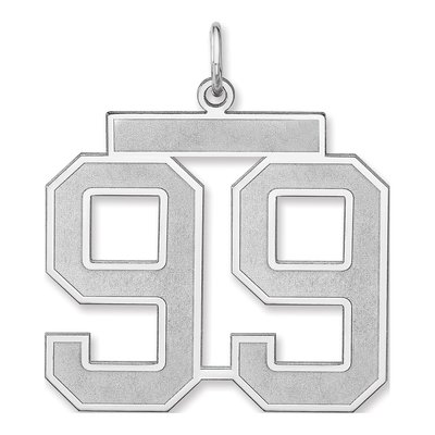 Sterling Silver Number 99 Charm Pendant