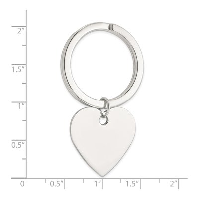 Sterling Silver Heart Key Ring – view 4