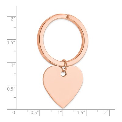 Sterling Silver Rose Gold-Plated Heart Key Ring – view 3