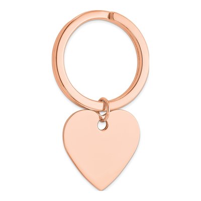 Sterling Silver Rose Gold-Plated Heart Key Ring