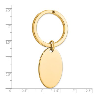 Sterling Silver Gold-Plated Oval Key Ring – view 3