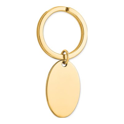 Sterling Silver Gold-Plated Oval Key Ring