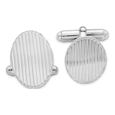 Men's Sterling Silver Rhodium-Plated Cuff Links