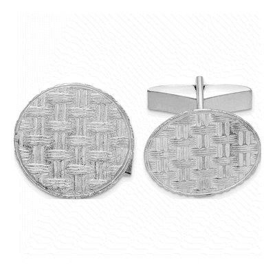 Men's Sterling Silver Rhodium-Plated Cuff Links