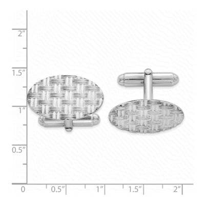 Men's Sterling Silver Rhodium-Plated Cuff Links – view 3