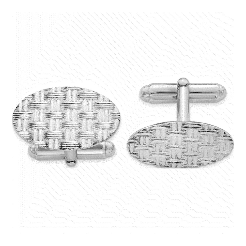 Men's Sterling Silver Rhodium-Plated Cuff Links