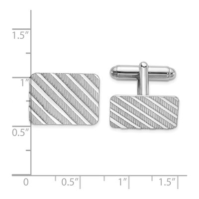 Men's Sterling Silver Rhodium-Plated Cuff Links – view 3