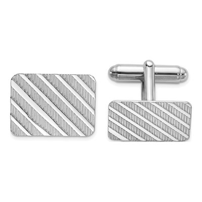Men's Sterling Silver Rhodium-Plated Cuff Links