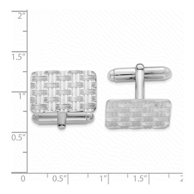 Men's Sterling Silver Rhodium-Plated Cuff Links – view 3