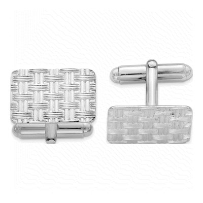 Men's Sterling Silver Rhodium-Plated Cuff Links