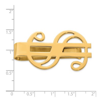 Sterling Silver Gold-Plated Dollar Sign Money Clip – view 2