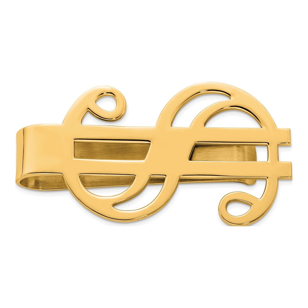 Sterling Silver Gold-Plated Dollar Sign Money Clip