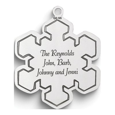 Personalized Silver Snowflake Christmas Ornament – view 2