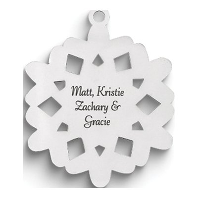 Personalized Sterling Silver Snowflake Ornament – view 2