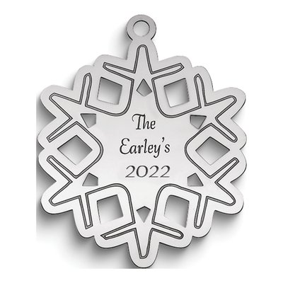Personalized Sterling Silver Snowflake Ornament