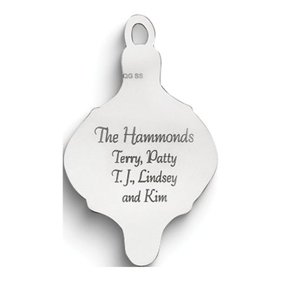 Personalized Sterling Silver Christmas Ornament – view 2