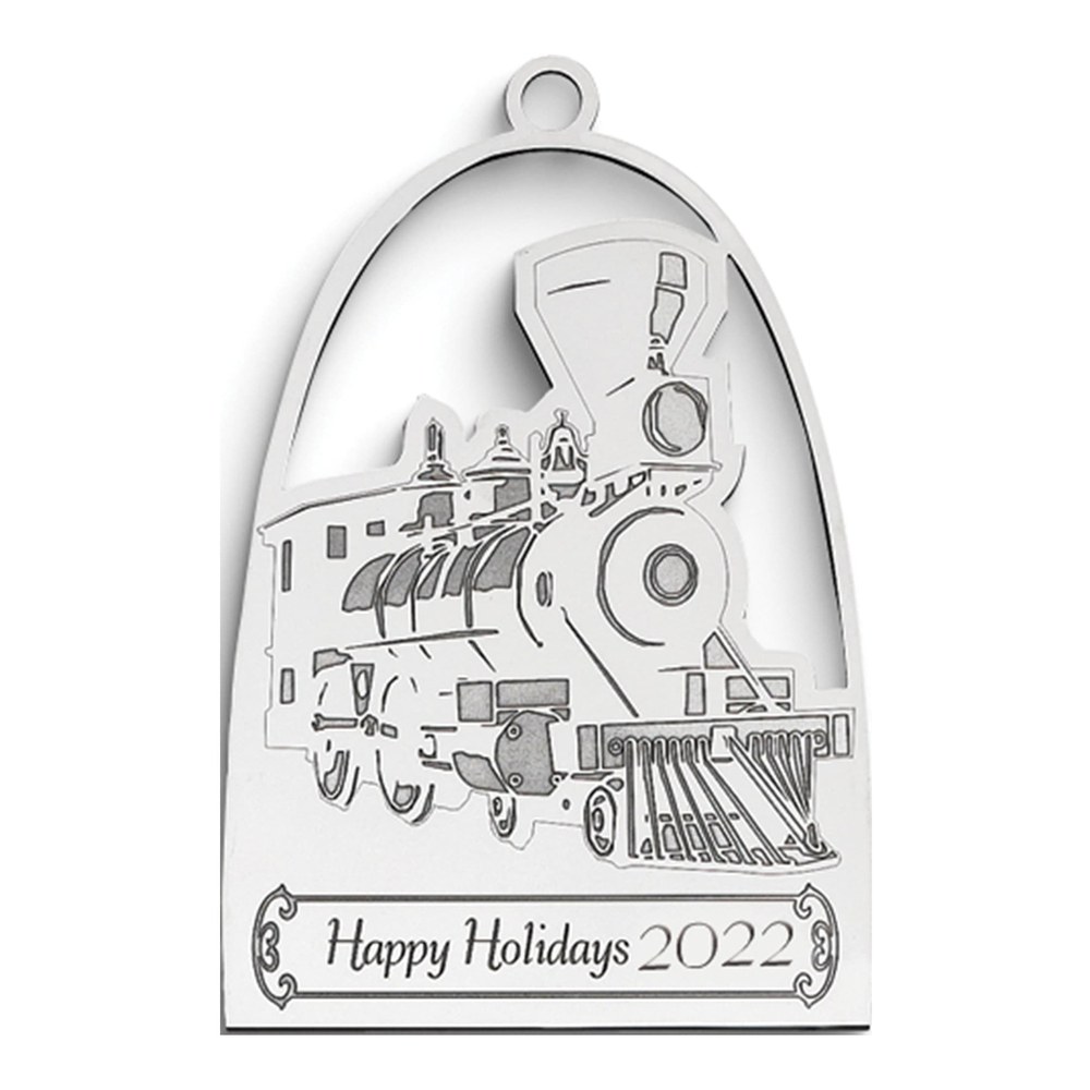 Personalized Silver Christmas Train Ornament