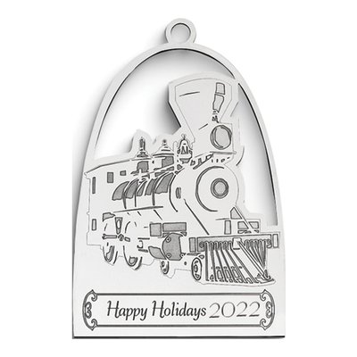 Personalized Silver Christmas Train Ornament