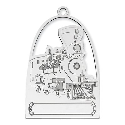 Sterling Silver Blank Christmas Train Ornament