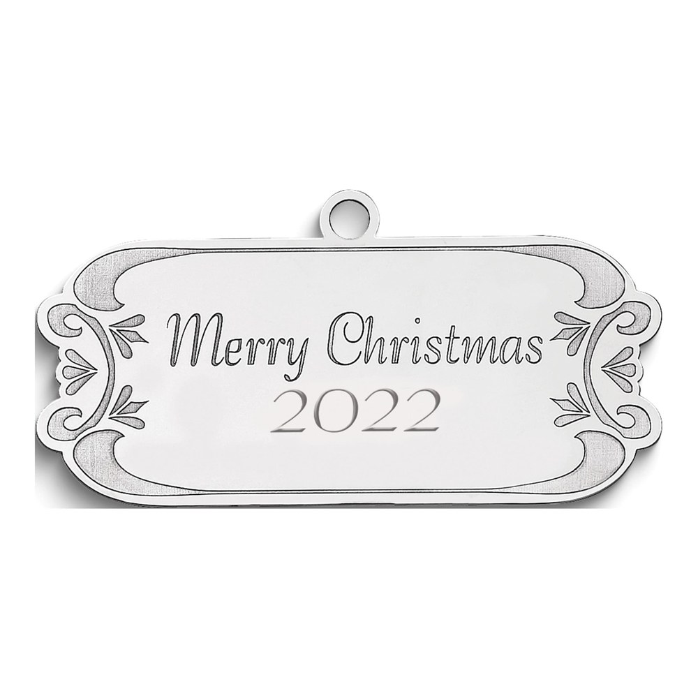 Personalized Sterling Silver Christmas Gift Tag