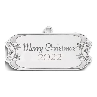 Personalized Sterling Silver Christmas Gift Tag