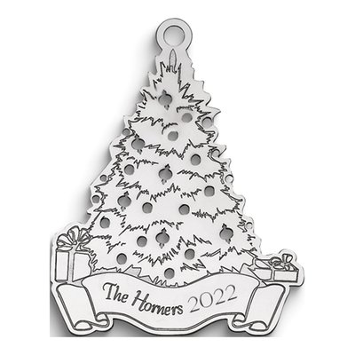 Personalized Sterling Silver Christmas Ornament