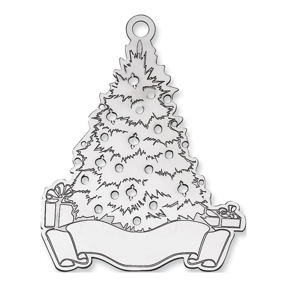 Sterling Silver Blank Christmas Tree Ornament
