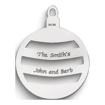 Personalized Sterling Silver Christmas Ornament – view 2