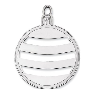 Sterling Silver Blank Christmas Ornament, Rhodium-Plated