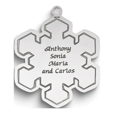 Personalized Silver Snowflake Ornament – view 2