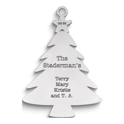 Personalized Sterling Silver Christmas Tree Ornament – view 2