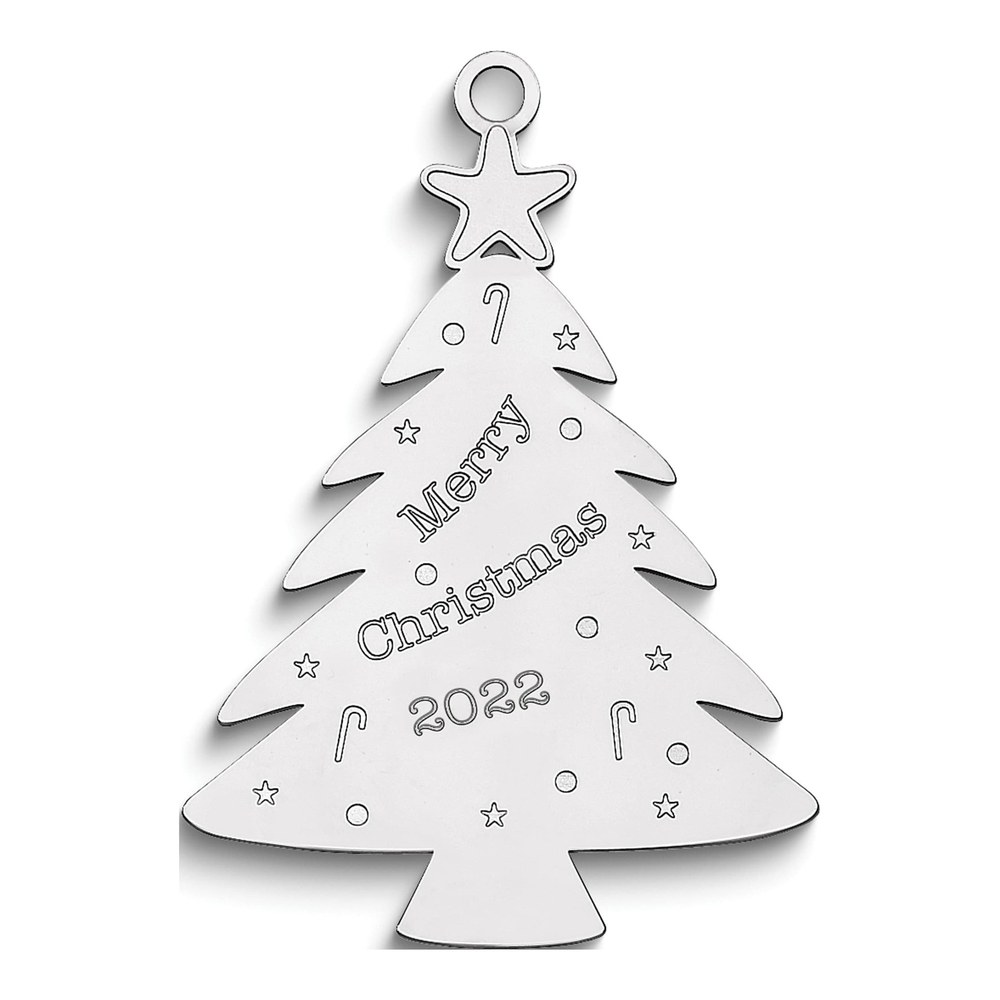 Personalized Sterling Silver Christmas Tree Ornament