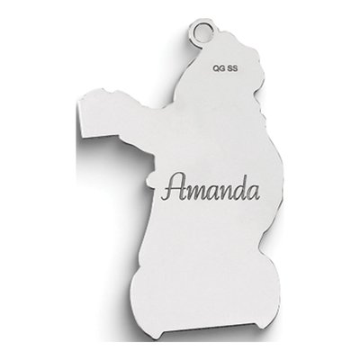Personalized Sterling Silver Santa Ornament – view 2