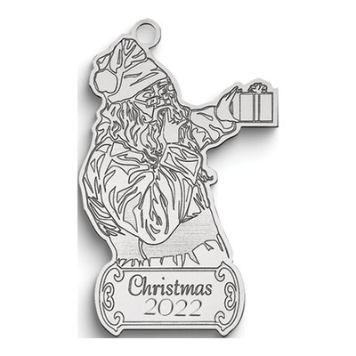 Personalized Sterling Silver Santa Ornament