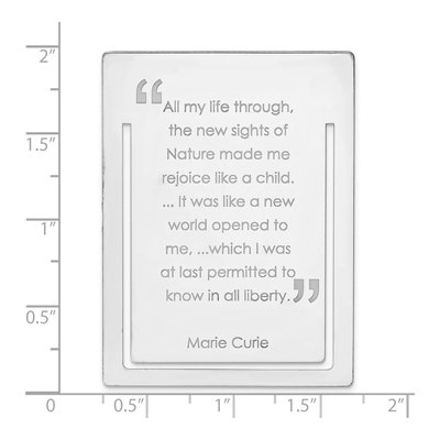 Sterling Silver Marie Curie Quote Bookmark – view 4