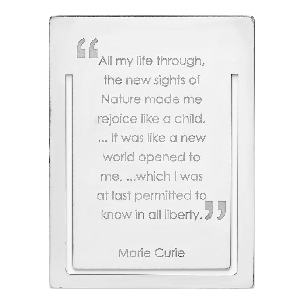 Sterling Silver Marie Curie Quote Bookmark