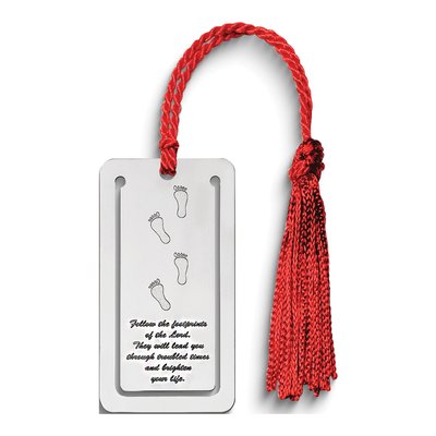 Sterling Silver Footprints Poem Book Mark – view 2