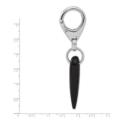 Sterling Silver Black Spike Key Ring – view 2