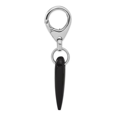 Sterling Silver Black Spike Key Ring
