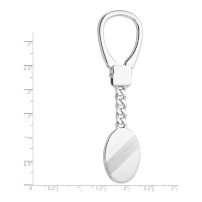 Men's Sterling Silver Key Chain, Rhodium Plated – view 4