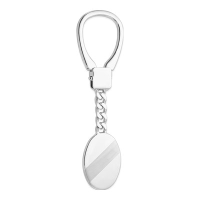 Men's Sterling Silver Key Chain, Rhodium Plated