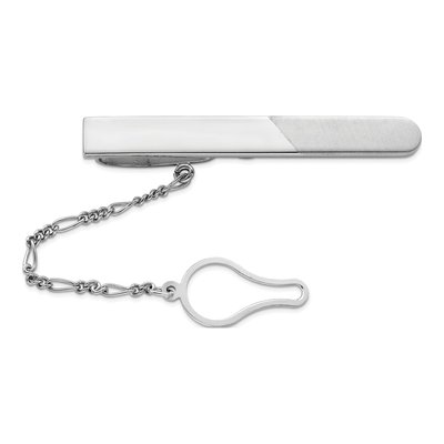 Sterling Silver Rhodium-Plated Tie Clip for Men